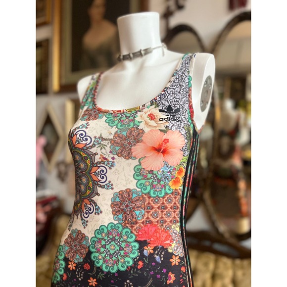 NWT Adidas Original X Farm Jardim Bodycon sleeveless dress Size S/M - Picture 7 of 11